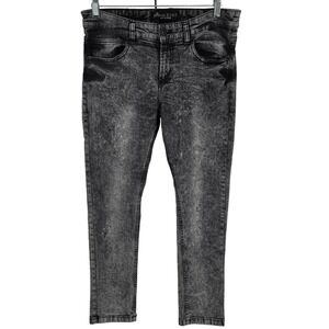 Marc Ecko Cut & Sew Jeans Mens 32x30 Black Acid Wash Slim Denim Style 68D04021